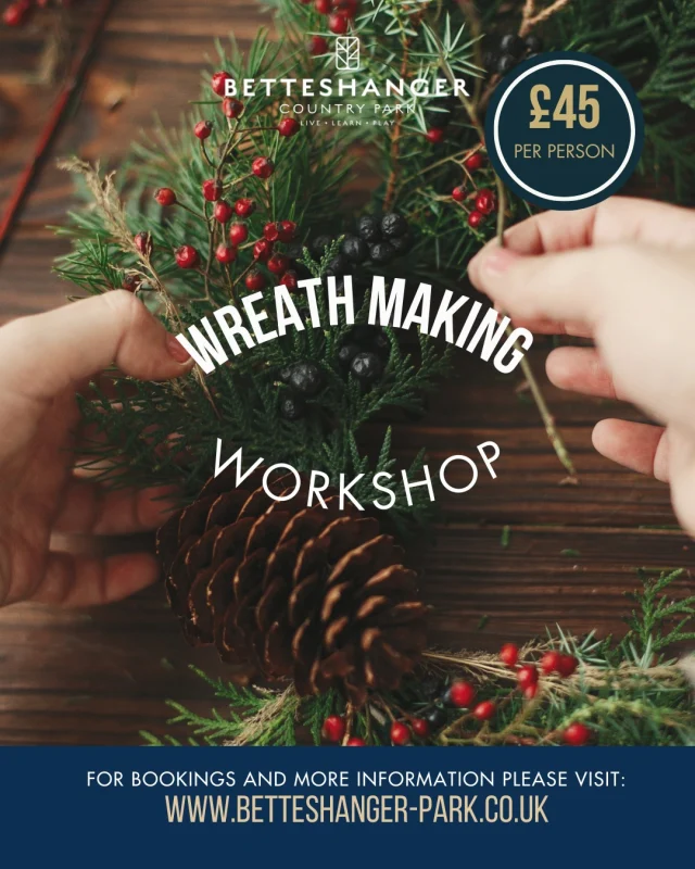 Step into the festive season with our Wreath Making Workshops at Betteshanger Park 🎄✨

Create your own beautiful, hand-crafted wreath using fresh, natural materials. Guided by @walledcottageflowers , you’ll enjoy a cosy, creative session perfect for getting into the Christmas spirit.

Limited spaces available - book your spot and make this year’s wreath truly your own 🌿✨