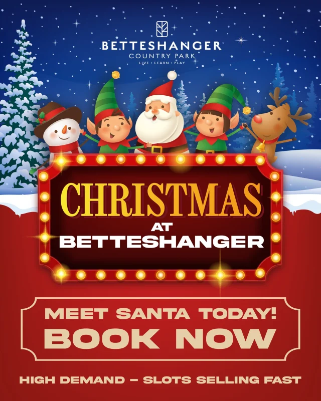 Meet Santa TODAY at Betteshanger Country Park

A magical Christmas experience for little ones, with festive fun, smiles and memories that will last long after Christmas Day!

🎄 Perfect for families
⏰ High demand – limited slots available
👉 Book now before it’s too late:
https://www.betteshanger-park.co.uk/events/

#ChristmasAtBetteshanger
#BetteshangerCountryPark
#KentChristmas
#FamilyChristmas
#FestiveFun