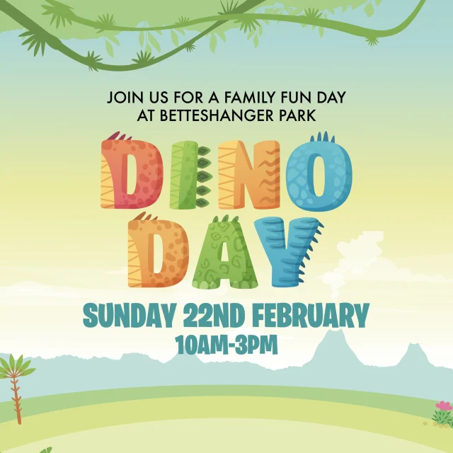 A full day of prehistoric fun is coming to Betteshanger — and entry is FREE.

Join us on Sunday 22 February, 10am–3pm for a family-friendly event packed with dino-themed activities, hands-on workshops and outdoor fun for little explorers.

🦕 Dino Hunt
🧪 Dino Slime Workshop
🦴 Fossil Hunting
🎨 Crafts & Facepainting
⚽ Dart Football
🏇 Lil Jockeys

👉 Tap the link, mark yourself Interested or Going, and plan your day out:
https://fb.me/e/8tsJBjJZt