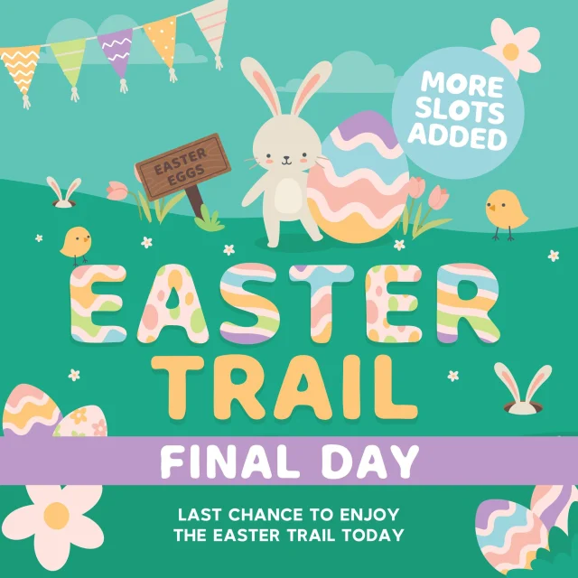 Today is your final chance to do the Easter Trail 🐣

The Easter Bunny is heading home at 2PM… and once he’s gone, it’s over.

👉 Walk-ins are the quickest and easiest way to join the Trail
📸 Catch the Easter Bunny before he disappears

⏰ Don’t leave it too late… this is your last window

#BetteshangerPark #EasterTrail #LastChance #FamilyDayOut