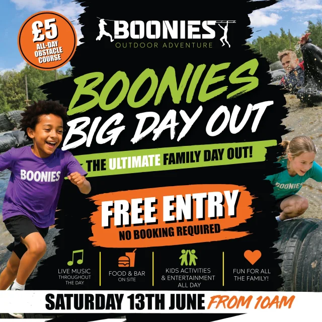 Get this in the diary 👇

Boonies Big Day Out is landing at Betteshanger Park — and it’s packed with everything you need for a proper day out:

🎶 Live music all day
🍔 Street food & drinks
🎈 Bouncy castles & kids activities
🎨 Face painting
🔥 Games, challenges & loads going on

AND…
💥 Take on Kent’s ONLY outdoor obstacle course
👉 Just £5 for UNLIMITED runs all day

https://www.betteshanger-park.co.uk/event/boonies-big-day-out/

Bring the kids. Bring your mates. Stay all day or just drop in — either way, it’s going to be buzzing.
