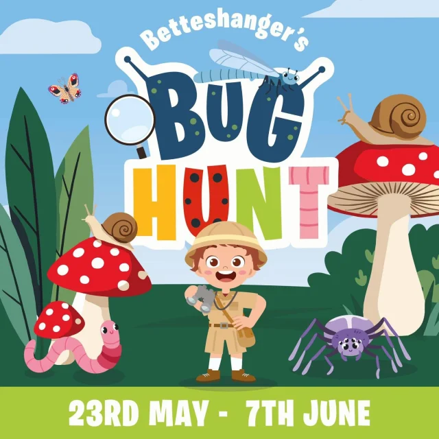 🐞 Our Bug Hunt is proving to be a huge hit already!

Families have been exploring the trails, spotting creepy crawlies, discovering fun bug facts and enjoying a great day out in the fresh air at Betteshanger Park.

From giant mushrooms and hidden creatures to plenty of photo opportunities along the way, it’s a fun-filled activity for little explorers this half term. 🌿🕷️🐌

Find out more info here:
https://www.betteshanger-park.co.uk/event/bug-hunt/

#BetteshangerPark #BugHunt #HalfTermFun #FamilyAdventure #DealKent #ThingsToDoInKent #OutdoorFun