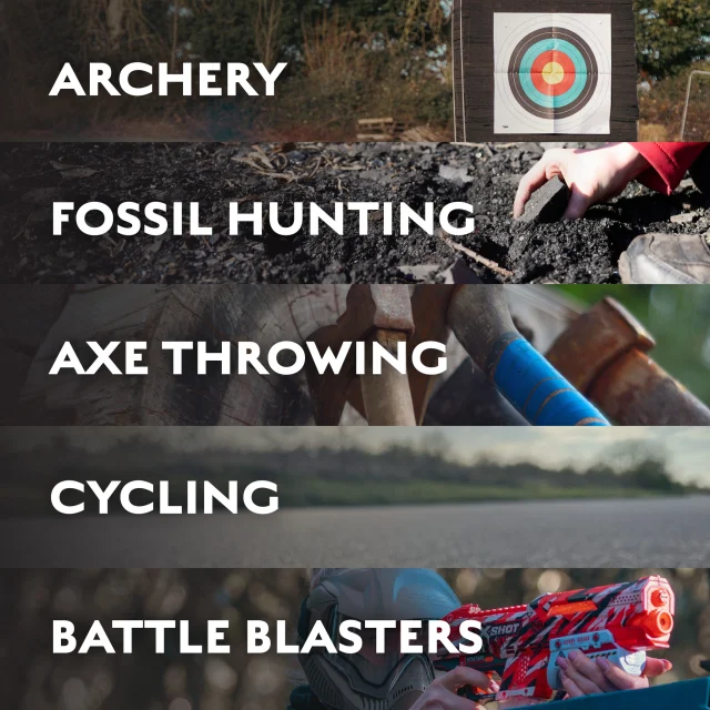 Adventure is waiting at Betteshanger Park 😎

Whether you’re hitting the target in Archery, uncovering hidden treasures in Fossil Hunting, taking on Axe Throwing, exploring the Park by bike or battling it out in Battle Blasters… there’s something here for every age and every energy level.

Perfect for families, friends, birthdays, team days out or just getting outdoors and trying something new.

What are you taking on first? 👀

Book your next adventure:
https://www.betteshanger-park.co.uk/activities/