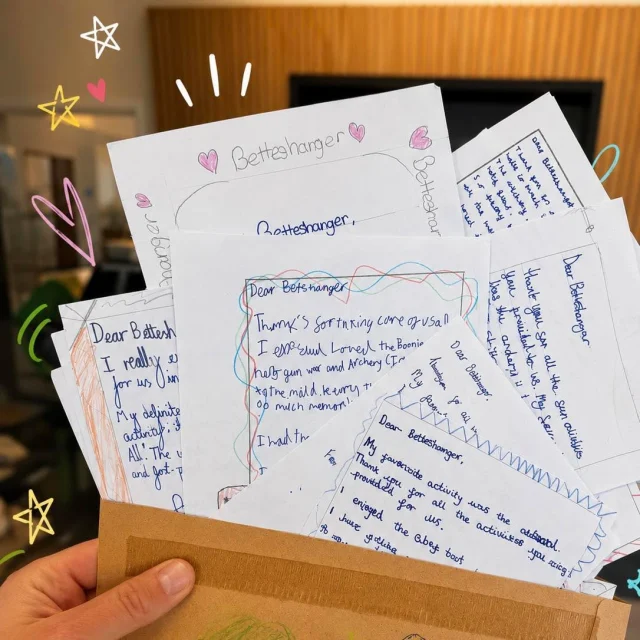 Our postbag was a little fuller than usual this week. 📬

A local school sent our activity team a collection of thank you letters after their visit to Betteshanger Park.

Safe to say there were some very proud smiles in the office today.

Thank you to all the pupils who wrote to us – we loved reading every single one.