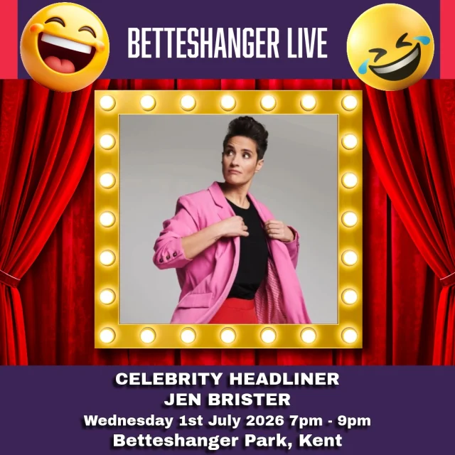 Betteshanger Live Stand-up Comedy Evening Celebrity Special With Jen Brister
 
🎤Two hours of hilarious entertainment with headline performance by Jen Brister and support from Phil Nichol & Mat Wills (MC)
🍺 Real ale & cider bar
🤫 Over 18’s only – this is one for the adults!
📍 Indoors with seating at Betteshanger Park, Kent
📅 One night only – 7pm – 9pm (arrival from 6.30pm)
 
🎟️A  limited number of tickets are available from the Zoom Events website here https://www.zoomevents.co.uk/events/betteshanger-live-celebrity-comedy-evening-with-jen-brister
 
Secure your space before tickets run out!